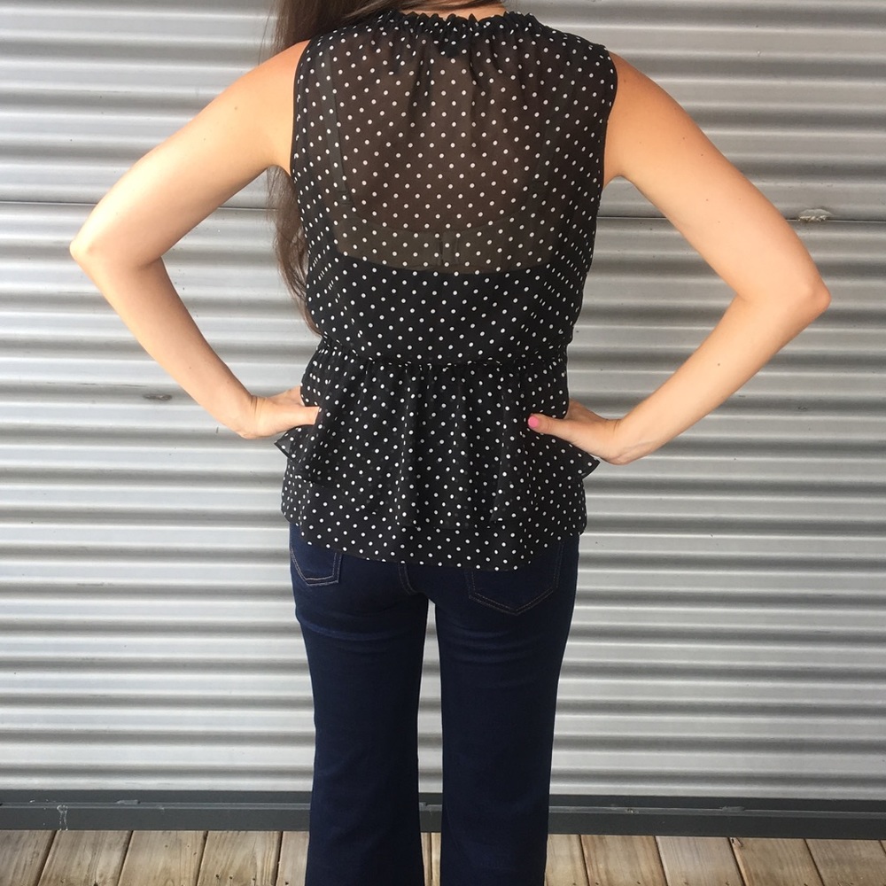 Cynthia Steffe Polka Dot Peplum Blouse - Picture 3 of 8